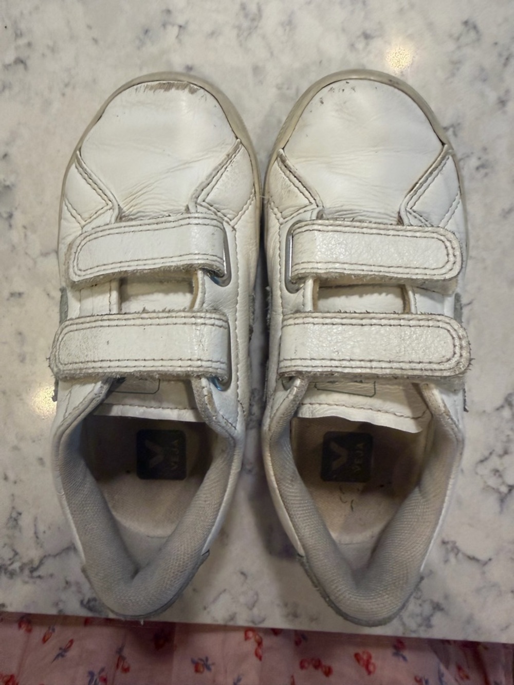 Veja White Kids Velcro Sneakers